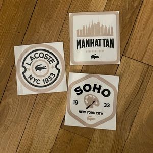 NWOT neutral NYC x Lacoste sticker pack